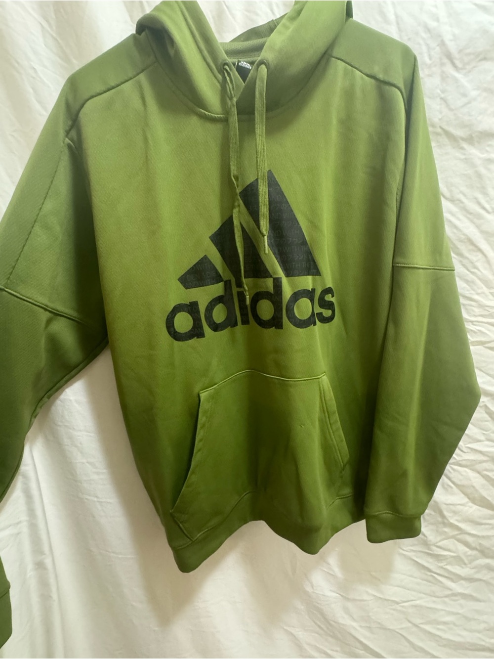 adidas Men's Green Pullover Hoodie with Black Logo